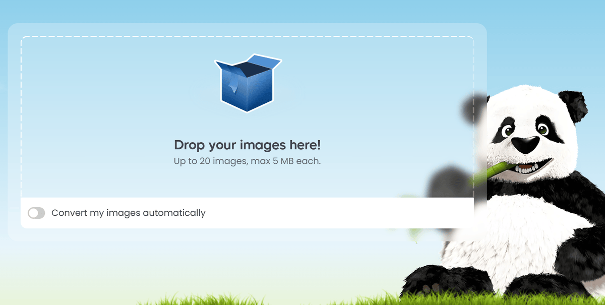 screenshot of homepage of tinypng featuring the panda
